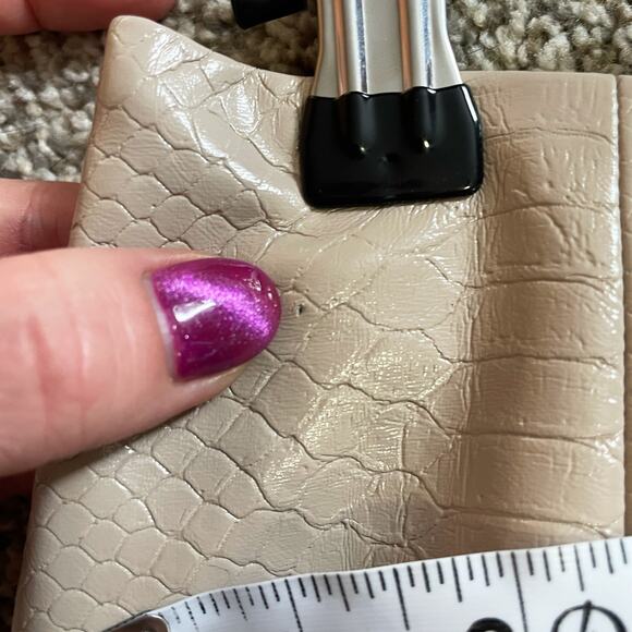 Babaton Faux Leather Snake Skin MINI Skirt Beige Size 4 - Picture 5 of 7